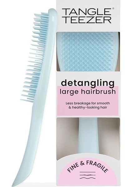 Teezer Ince ve Kırılgan Ultimate Detangler Fırça, Kırılmayı Azaltmak ve Kırılmayı Azaltmak Için Kuru ve Islak Saç Fırçası, Büyük, Deniz Köpüğü Mavisi