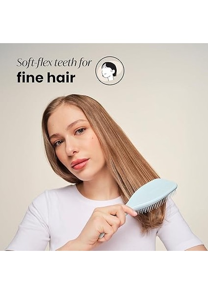 Teezer Ince ve Kırılgan Ultimate Detangler Fırça, Kırılmayı Azaltmak ve Kırılmayı Azaltmak Için Kuru ve Islak Saç Fırçası, Büyük, Deniz Köpüğü Mavisi modelleri