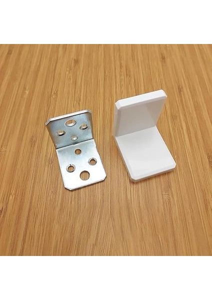 Plastik Kapaklı Mobilya Dolap Köşe Bağlantı Sabitleme L Demir Köşebent Gönye 40X40X35 mm (10 Adet) indirimleri