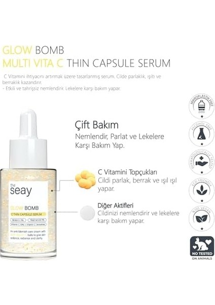 Glow Bomb Multi C Vitamini Thin Kapsül Serum | Aydınlatıcı, Parlatıcı ve Leke Karşıtı | Nemlendirici modelleri
