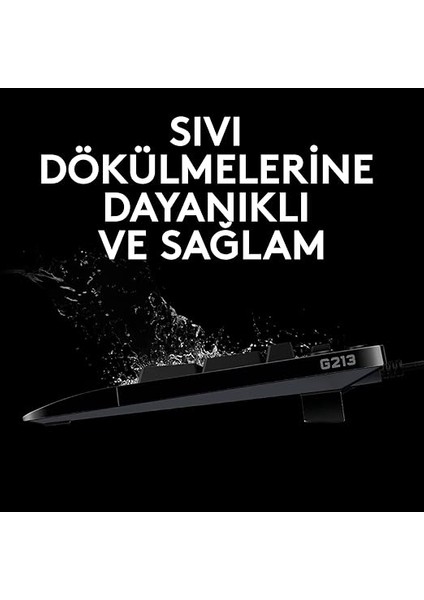 G G213 Rgb Kablolu Oyuncu Klavyesi, Lıghtsync Teknolojisi, Sıvı Dökülmesine Dayanıklı, Özel Medya Denetimleri, Türkçe Q Klavye, Siyah modelleri