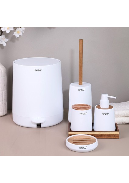 Charlotte 6 Parça Banyo Seti Beyaz TR-6157 (8681922075707)