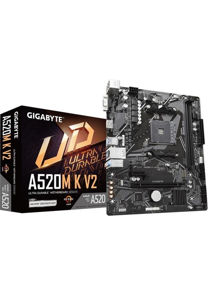 Gıgabyte A520M-K V2 Ddr4 5100MHZ 1xvga 1xhdmı 1xm.2 USB 3.2 Matx Am4 (Amd Am4 5000/4000 /3000 Serisi Ile Uyumlu)