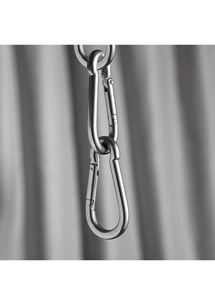 Karabina Alaşım Çelik, Anahtarlık, Karabina Kanca, 80 mm x Φ8 Mm, 250 Kg'a Kadar Taşıma Kapasitesi, Galvanizli (6 Adet) modelleri