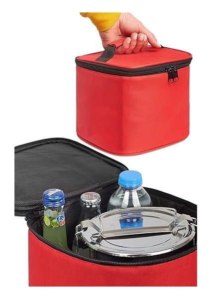 Sıcak Soğuk Tutucu Yemek Taşıma ve Beslenme Çantası Kırmızı fırsatları