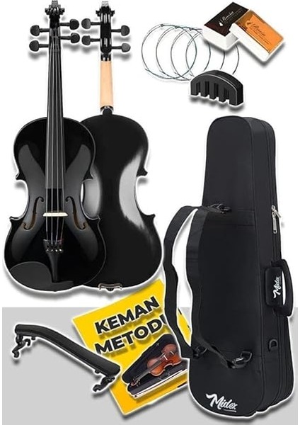 HGA24BK-TYS Siyah 1/2 Yarım Keman Seti 8-10 Yaş Çocuk Kemanı (Yastık Reçine Çanta Tel Susturucu Yay) modelleri