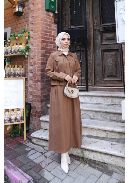 Cepli Detaylı Süet Etekli Takım fiyatları