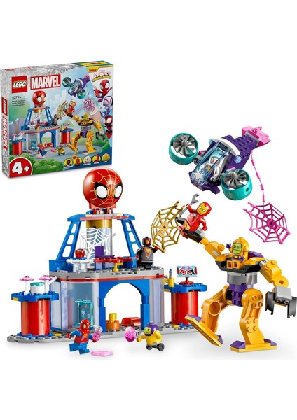 | 4+ Spidey Takımı Ağ Örücü Karargahı 10794-4 Yaş ve Üzeri Çocuklar Için 5 Minifigür Içeren Yaratıcı Oyuncak Yapım Seti (193 Parça)