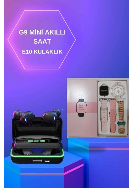 Kadınlara Özel Bileklik Hediyeli Akıllı Saat ve Dijital Göstergeli Anc Özellikli Bluetooth Kulaklık