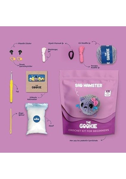 Hamster Amigurumi Tığ Kiti Örgü Seti modelleri