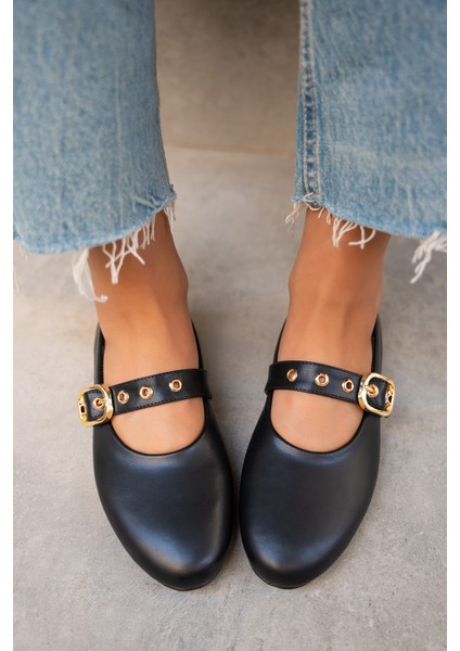 Victor Siyah Deri Gold Tokalı Babet fırsatları