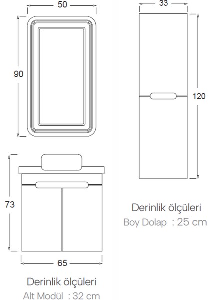 Serin Banyo Dolabı 65 cm (Boy Dolabı Dahil Değildir.) fırsatları