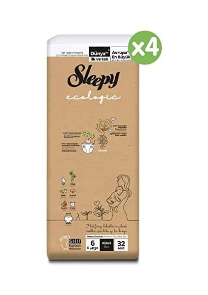 Sleepy Ecologic Ultra Paket Külot Bez 6 Numara Xlarge 128 Adet fiyatları