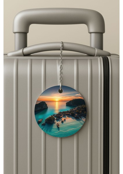 Pleksi Zincirli Bavul Etiketi Seyahat Tatil Için Tasarım Valiz Etiketi Nature World