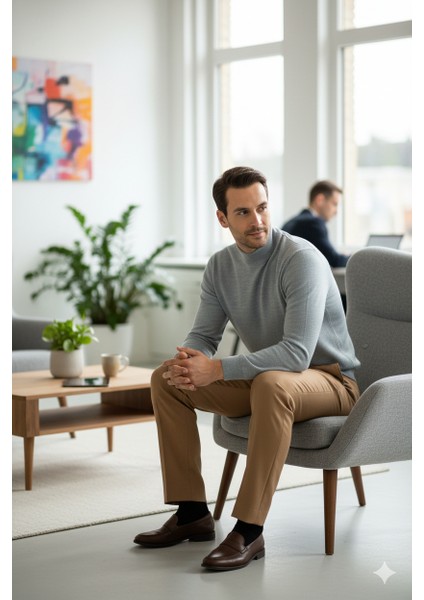 Erkek Kışlık Yarım Balıkçı Yaka Kazak Pamuklu Marina Örme Uzun Kollu Düz Renk Rahat Kesim modelleri