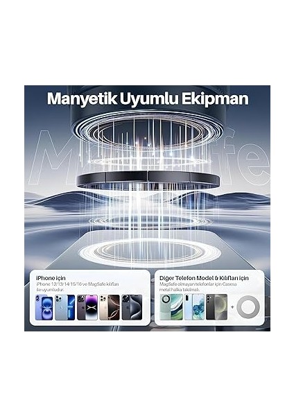 Araç Içi ve Masaüstü 360 Derece Dönebilen Vakum Özellikli Magnetik Telefon Tutucu (B Kalite) indirimleri