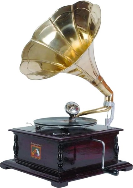 Gramofon Plakçalar Nostaljik Kurmalı Ahşap Kare ASIG509 modelleri