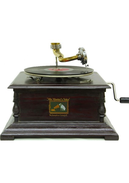 Gramofon Plakçalar Nostaljik Kurmalı Ahşap Kare ASIG509 indirimleri