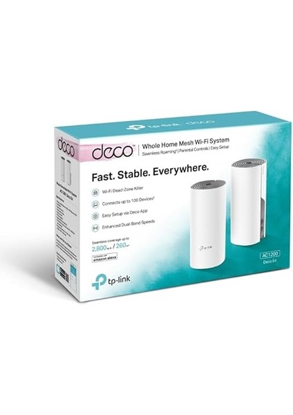 Deco E4, AC1200 Tüm Evi Kapsayan Mesh 2'li Wifi Sistemi indirimleri