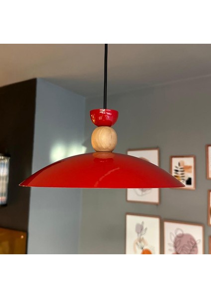 Bright Kırmızı Avize Tekli Sarkıt Salon Kuaför Cafe Dekoratif Aydınlatma Pastane