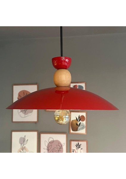 Bright Kırmızı Avize Tekli Sarkıt Salon Kuaför Cafe Dekoratif Aydınlatma Pastane indirimleri