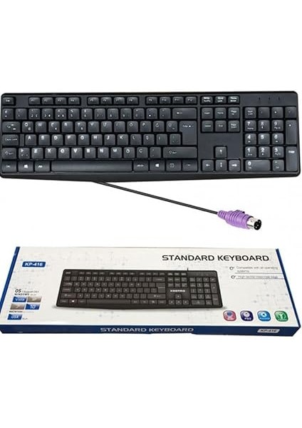 Girişli Klavye Yuvarlak Girişli Ps2 Klavye 1.2 Metre Kablo Uzunluğu fiyatları