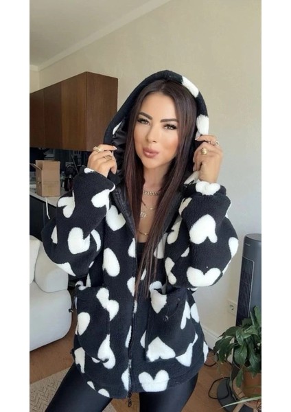 Kalpli Peluş Ceket Içi Astarlı Siyahbeyaz fiyatları