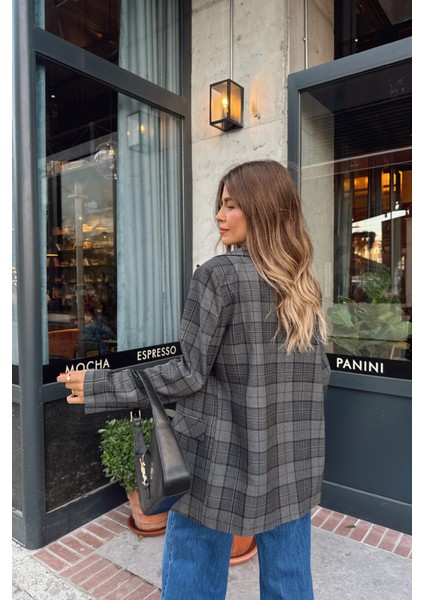 Gri Siyah Ekoseli Astarlı Ceket indirimleri