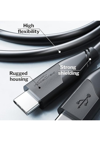 – Usb-C Kablosu, USB 2.0 – 2 M (Usb-C - Usb-C, Veri Kablosu/şarj Kablosu, Güç Dağıtımı ile 480 Mbit/s ve 100 W'a Kadar Şarj Akımı/pd 3, Entegre Çip, Siyah) modelleri
