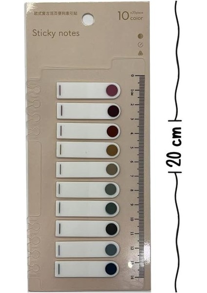 Gemi Dükkan 10 Renkli Cetvelli Şeffaf Indeks/ındex Sticker/post-It/sticky Note Yuvarlak Kenar Retro Renkler indirimleri