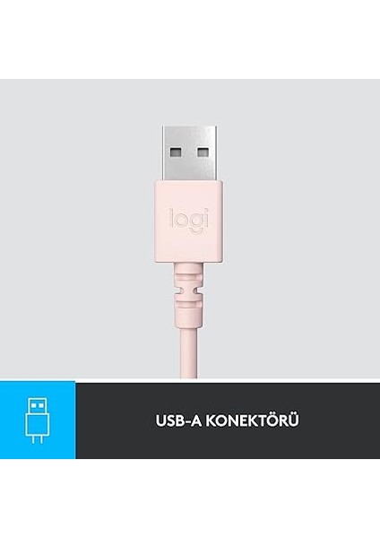 H390 Kablolu Kulak Üstü Mikrofonlu Kulaklık, Dijital Stereo Ses, Katlanabilir Gürültü Önleyici Mikrofon, Kablo Üzeri Denetimler, Pembe indirimleri