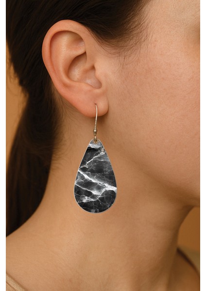 Kadın Küpe Bijuteri Özel Tasarım Desenli Ikili Kancalı Damla Küpe Kaylee