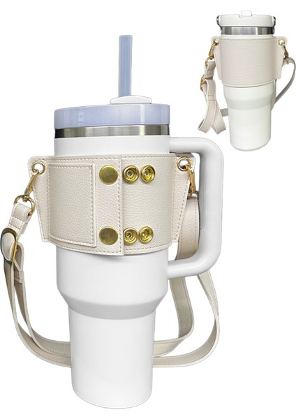 Termos Taşıma Çantası Askısı Omuz Askılı 1.18 Lt ve 0.89 Lt ile Uyumlu Vegan Deri Ayarlanabilir Ölçü 40OZ 30OZ