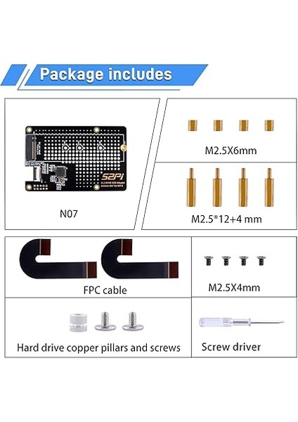 N07 M.2 Pcıe - Nvme Alt SSD Pip Pcıe Kenar Kartı, Raspberry Pi 5 Için, Destek M.2 Key-M Nvme SSD 2230/2242/2260/2280 (Ssd ve Pi5 Kartı Dahil Değildir) indirimleri