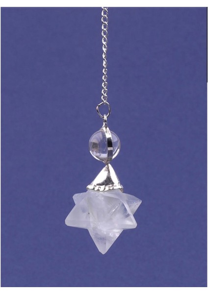Kristal Kuvars Doğal Taş Merkaba Pandül - Sarkaç