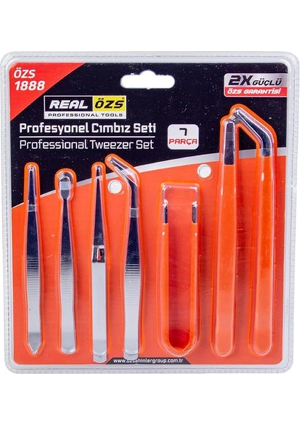 Real ÖZS-1888 7 Adet Cımbız Seti Telefon Tablet Pc Saat Tamir Cımbızları Paslanmaz Set 1410