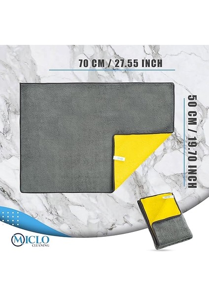 Cleanıng | 750 Gsm Çift Taraflı Ultra Emici Otomobil, Araba, Kaporta Kurulama Bezi | 50X70CM | Mega Boy | Sarı fiyatları