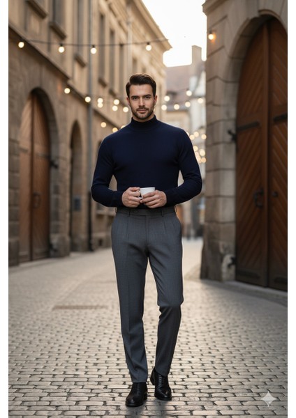 Erkek Kışlık Yarım Balıkçı Yaka Kazak Pamuklu Marina Örme Uzun Kollu Düz Renk Rahat Kesim indirimleri