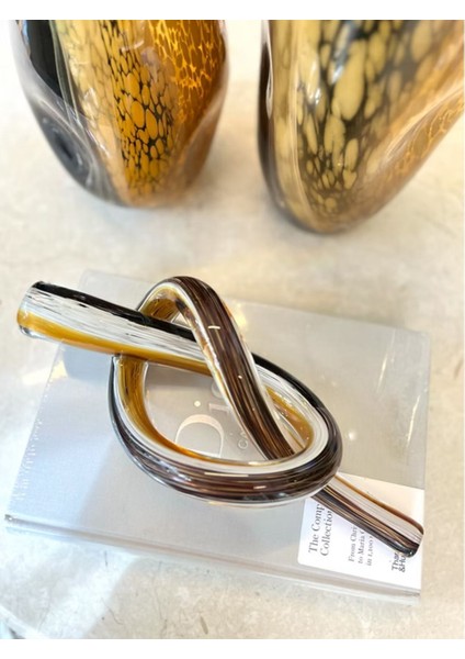 El Yapımı Kahverengi Cam Dekoratif Obje