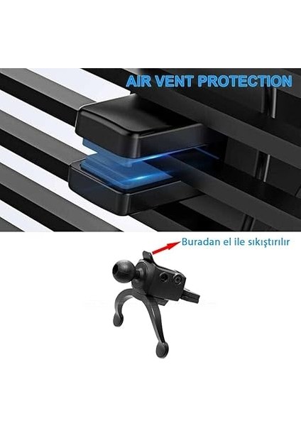 NR80 Araç Içi Havalandırma Kilitlenebilir Ayaklı Sağlam Telefon Tutucu Tek El Kullanım indirimleri