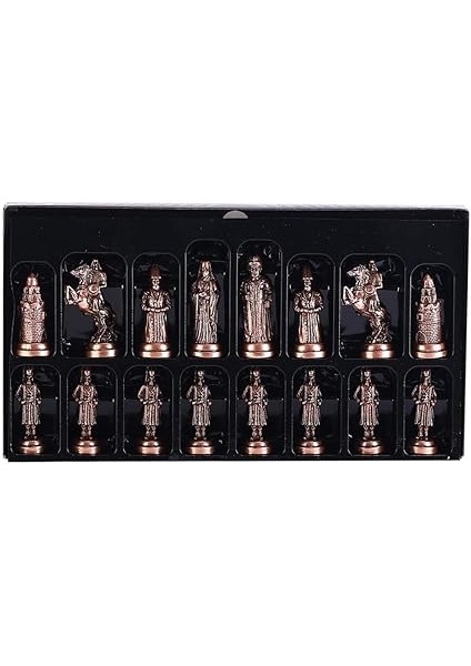 Büyük Boy Metal Osmanlı Bizans Satranç Takımı Antik ve Ceviz Desenli Mdf Ahşap Satranç Tahtası (37X37 Cm.) indirimleri