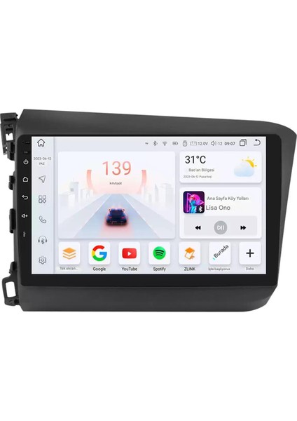 2012-2015 Honda Civic Multimedya Ekran|9 Inç 8GB+128GB Multimedya Navigasyon Wifi Carplay+Kamera fiyatları