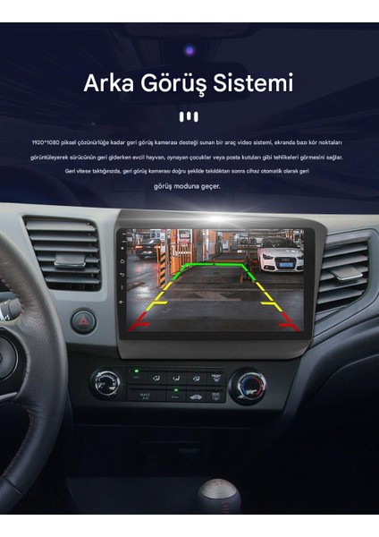 2012-2015 Honda Civic Multimedya Ekran|9 Inç 8GB+128GB Multimedya Navigasyon Wifi Carplay+Kamera