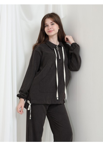 Aria Kız Çocuk Kadife Takım Antrasit fırsatları