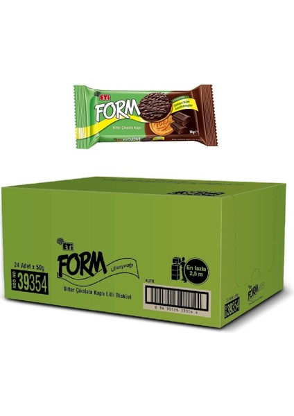Eti Form Bitter Çikolata Kaplı Lifli Bisküvi 50 G x 24 Adet modelleri