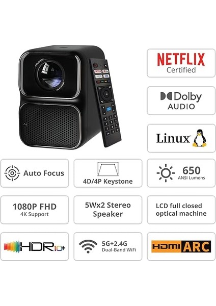 Tt Projeksiyon Cihazı, 650 Ansı Lümen, Full Hd 1920X1080, 4K Dc, L1 Lisanslı Akıllı Projeksiyon Cihazı modelleri