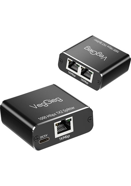 1 Giriş 2 Çıkış RJ45 Gigabit Ethernet Çoklayıcı Splitter Adaptör