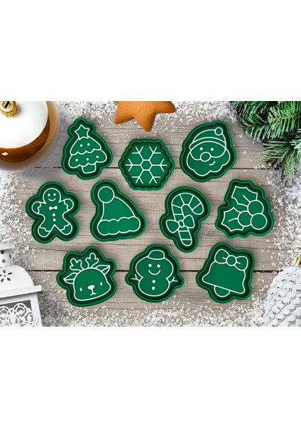 Yılbaşı Temalı 10LU Set Kurabiye Hamur Kalıbı