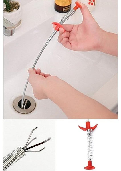 Chermik Paslanmaz Çelik Esnek Lavabo Tıkanıklığı Açıcı