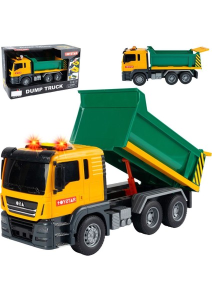 Sesli Işıklı Pilli Damperli Oyuncak Harfiyat Kamyonu